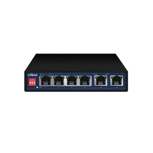 VSS W04POE2, PoE komutators, 4× Ethernet PoE + 2× Ethernet augšupsaites porti
