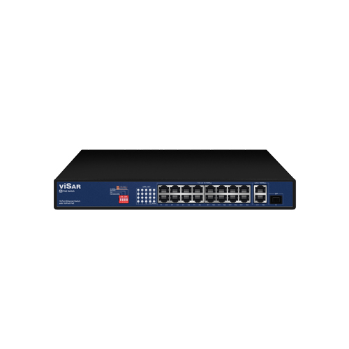 VSS W16POE3G, PoE komutators, 16× Ethernet PoE + 2× Gigabit Ethernet + 1× SFP augšupsaites ports