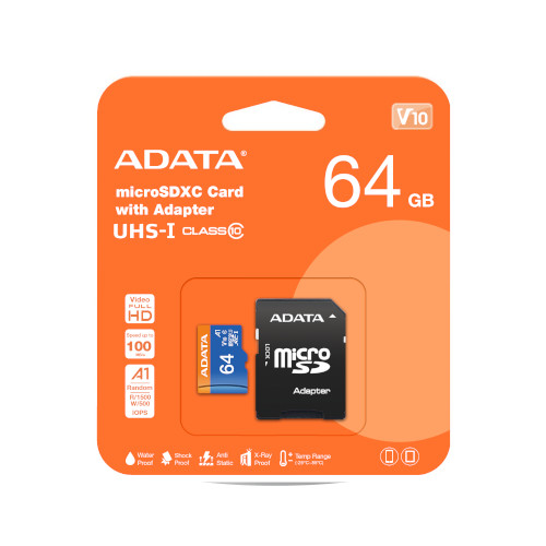 [5304] ADATA 64 GB microSD atmiņas karte, V10