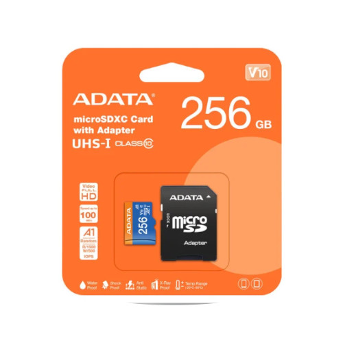 ADATA 256 GB microSD atmiņas karte, V10
