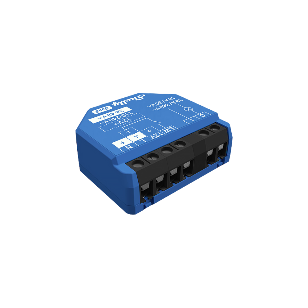 [07103] Shelly 1 Gen3, 1 kanāla relejs, 16 A (Wi-Fi, Bluetooth)