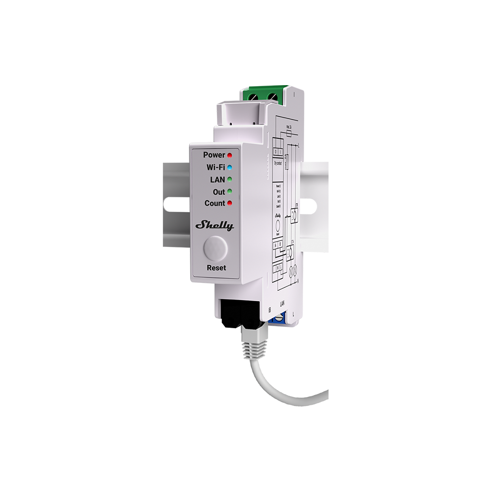 Shelly Pro EM-50, 2 kanālu DIN enerģijas mērītājs ar 2× 50 A CT