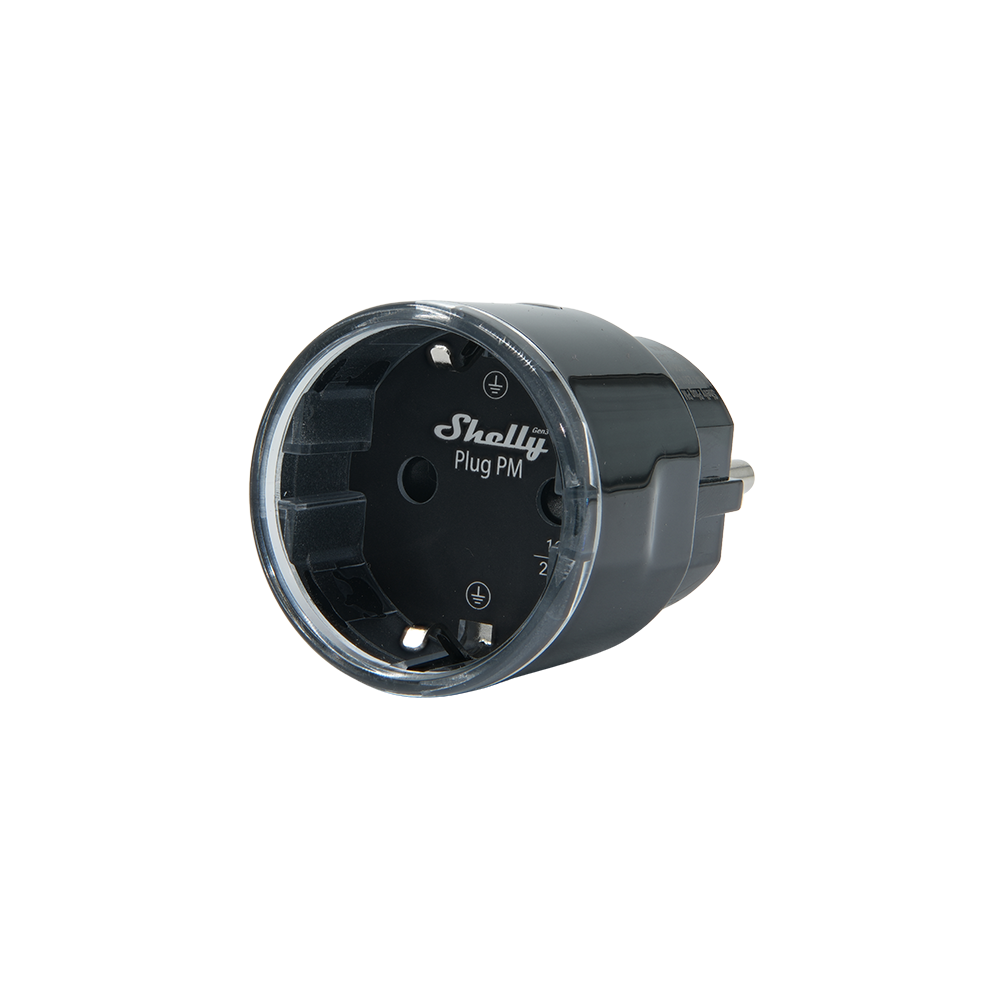 Shelly Plug PM Gen3 Black, kontaktligzdas patēriņa mērītājs, melns