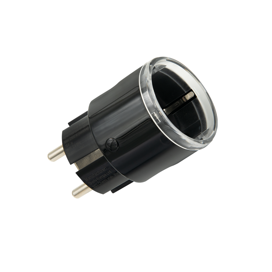 Shelly Plug S Gen3 Black, viedā kontaktligzda ar patēriņa mērīšanu, melna