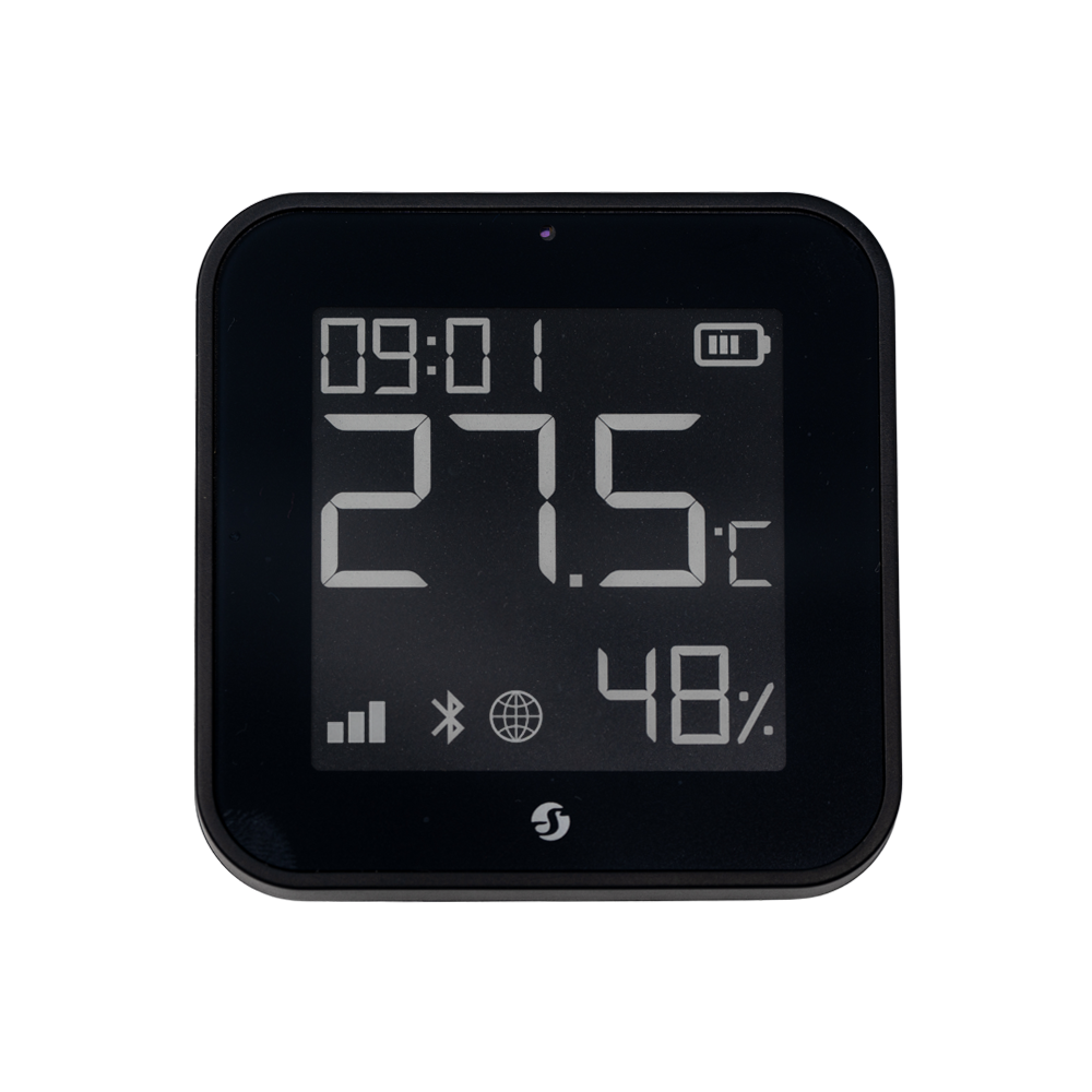 Shelly BLU H&T Display ZB Black, temperatūras un mitruma sensors ar displeju, melns