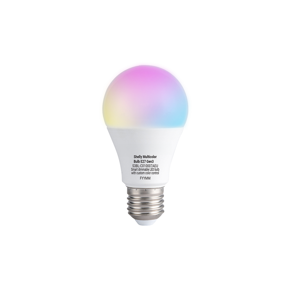 Shelly Multicolor Bulb E27 Gen3, viedā RGBW LED spuldze