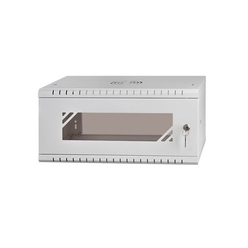 [03047] SF 4UC450GG, 19" 4U sienas komutācijas skapis, 600×450×260 mm, stikla durvis, pelēks, samontēts