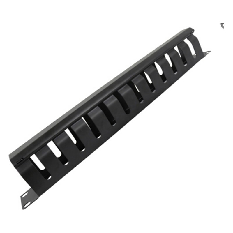 [P02319] SF 1U12CM, 19" 1U kabeļu organizators, 12 sloti, alumīnija