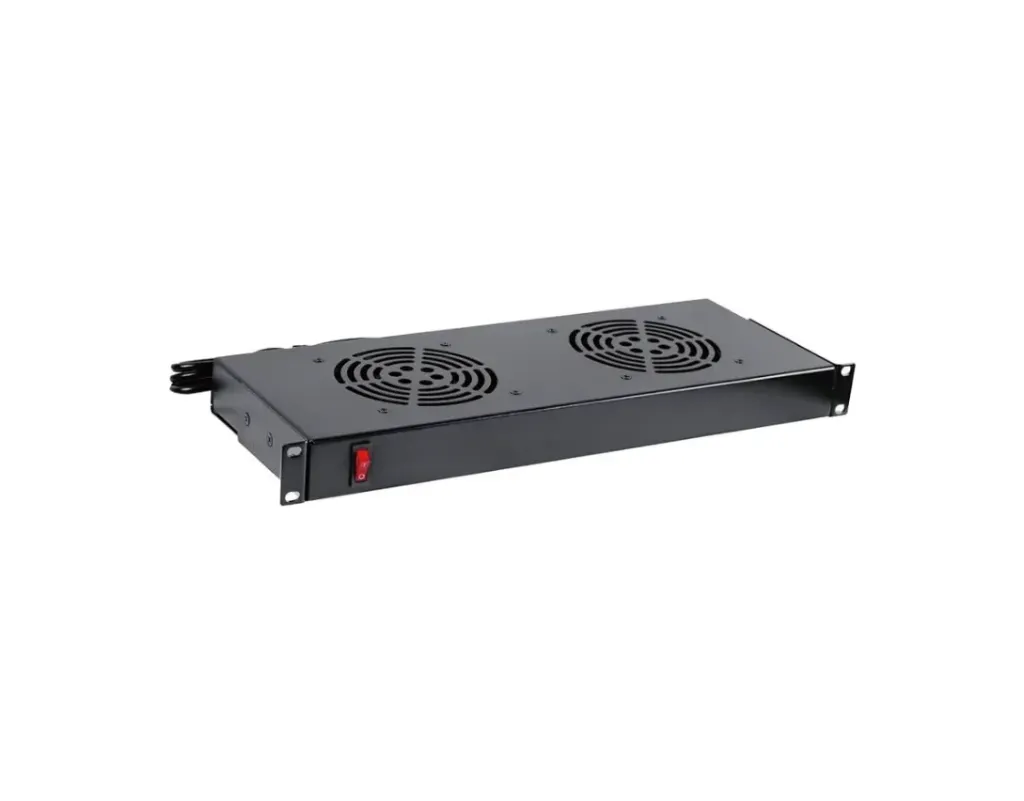 [P02331] SF 1UFS2F, 19" 1U ventilatoru panelis ar 2 ventilatoriem, alumīnija