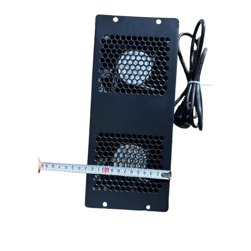 SF 1UFU2FT, 19" 1U ventilatoru bloks ar 2 ventilatoriem un termostatu, ar EU kontaktdakšu