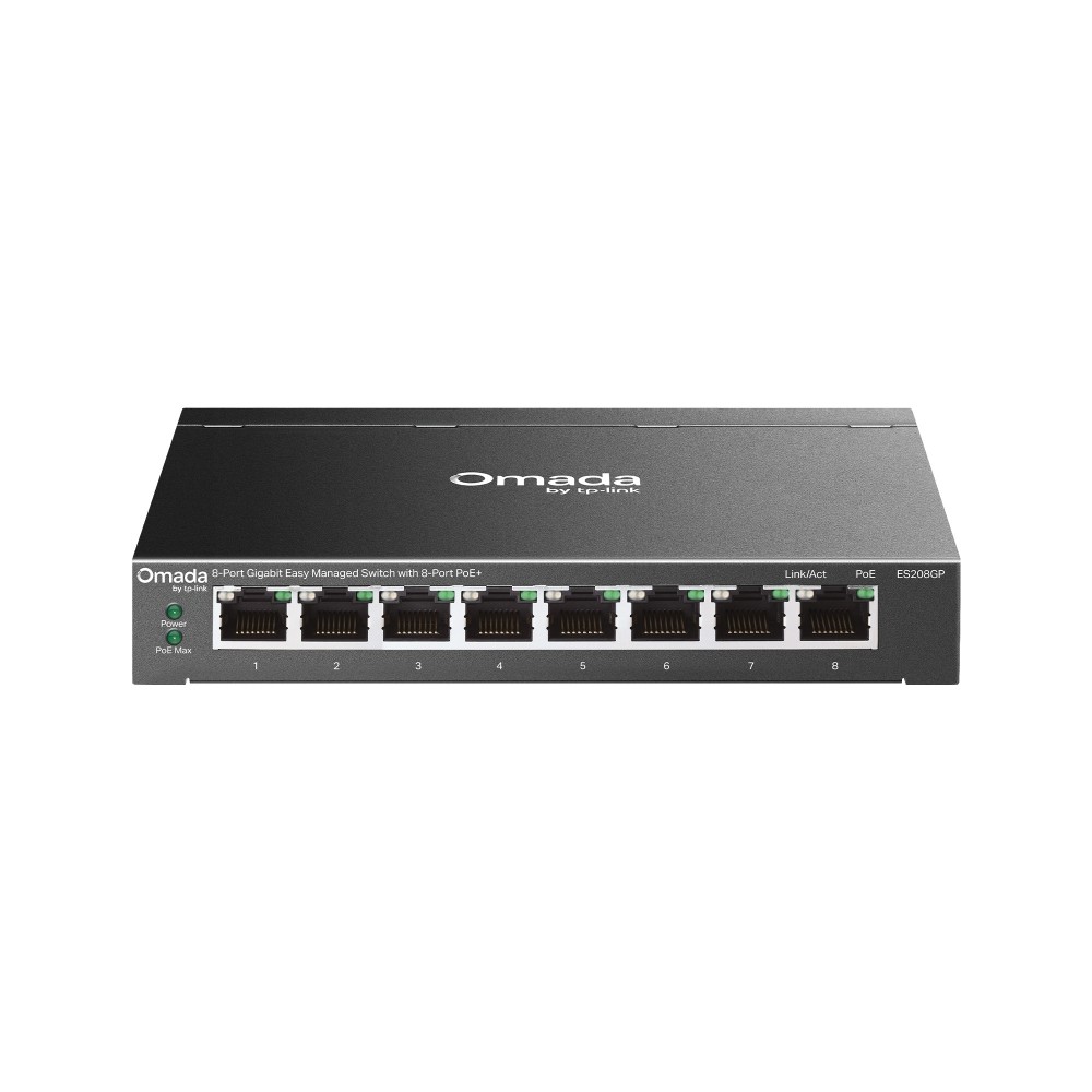 Omada ES208GP, 8 portu gigabitu Easy Managed PoE+ komutators