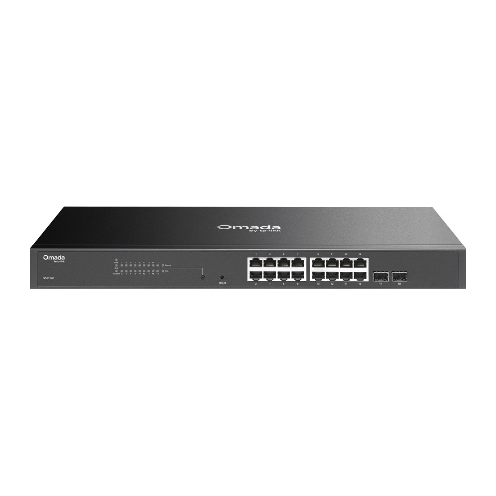 Omada SG2218P, 16 portu gigabitu Smart PoE+ komutators ar 2 SFP slotiem